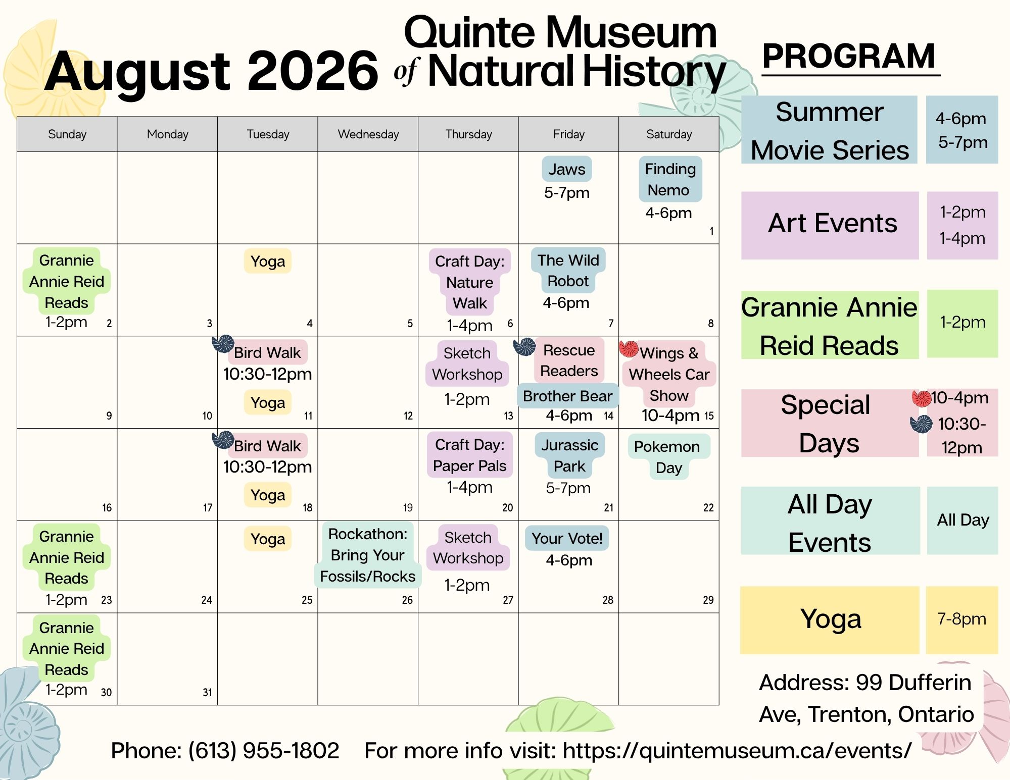 August Calendar